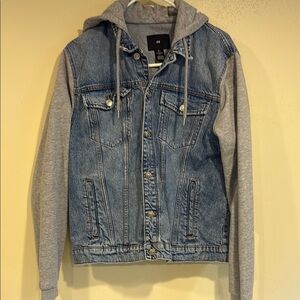 H&M Blue and Gray Lightweight Shirt Jacket